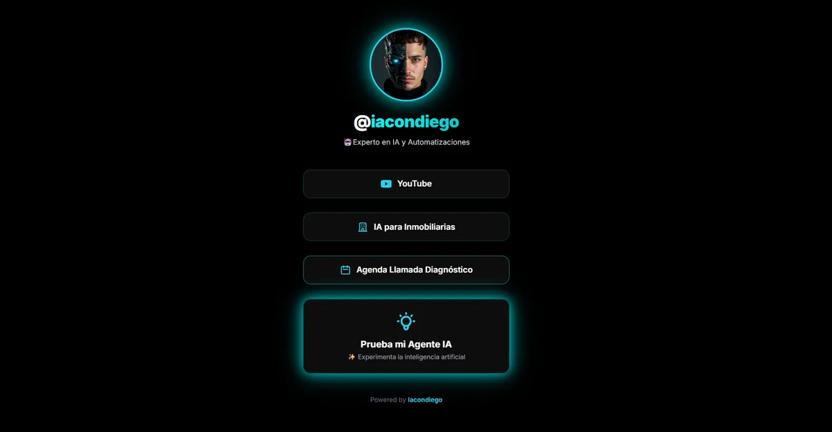Captura de Linktree personalizado